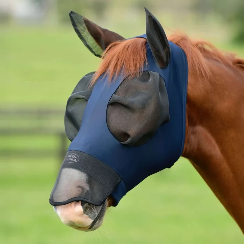 WeatherBeeta Masque Anti-Mouches ComFiTec Luxe Bug Eye Saver avec Oreilles et Nez Marin/Noir