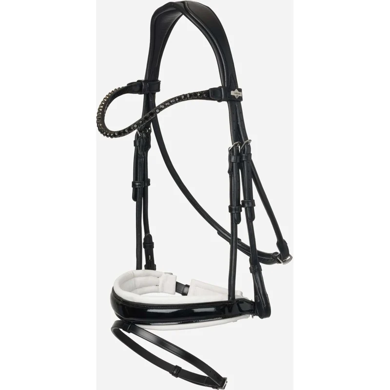 LeMieux Bride Kudos Patent Dressage Noir/Argent