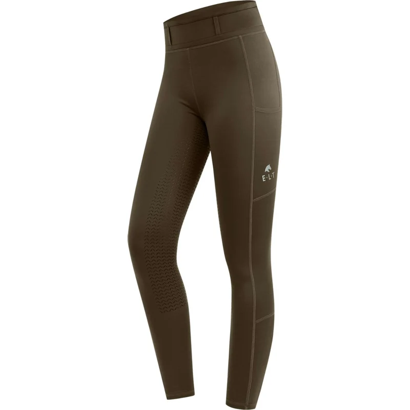 ELT Leggings d'équitation Thermo Ella Vert/Marron