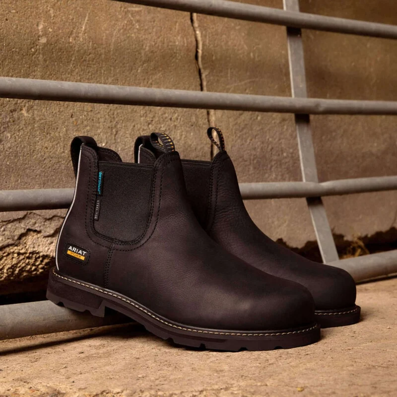 Ariat Jodhpurs Groundbreaker Chelsea Waterproof Steel Toe Hommes Noir