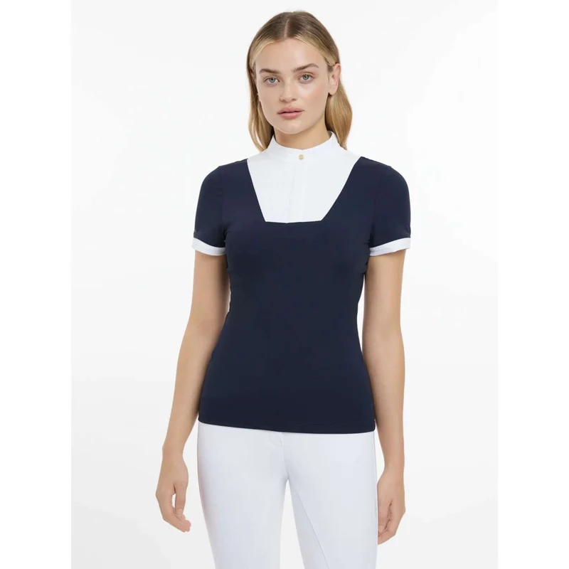 LeMieux T-shirt de Concours Sophia Manches Courtes Marin