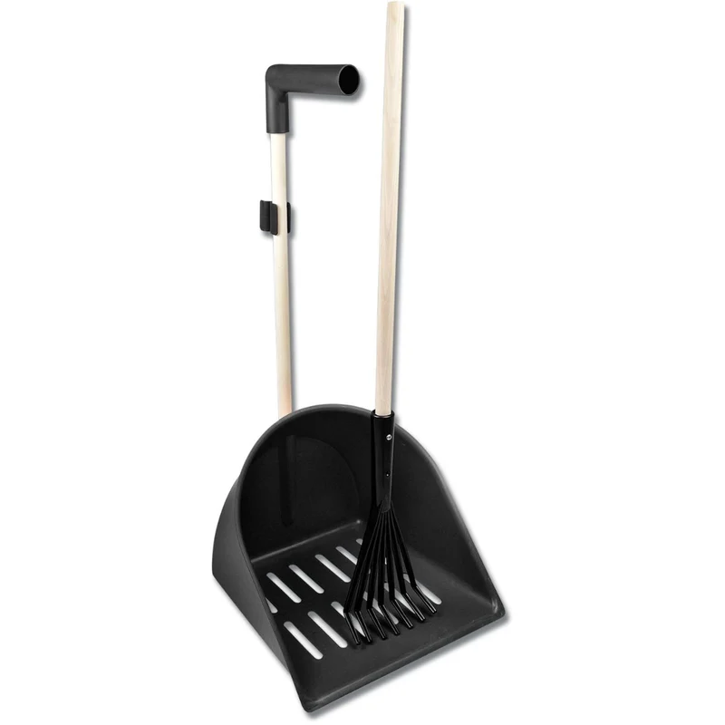 Waldhausen Pelle et Râteau à Crottin XL Shaker avec Râteau Noir
