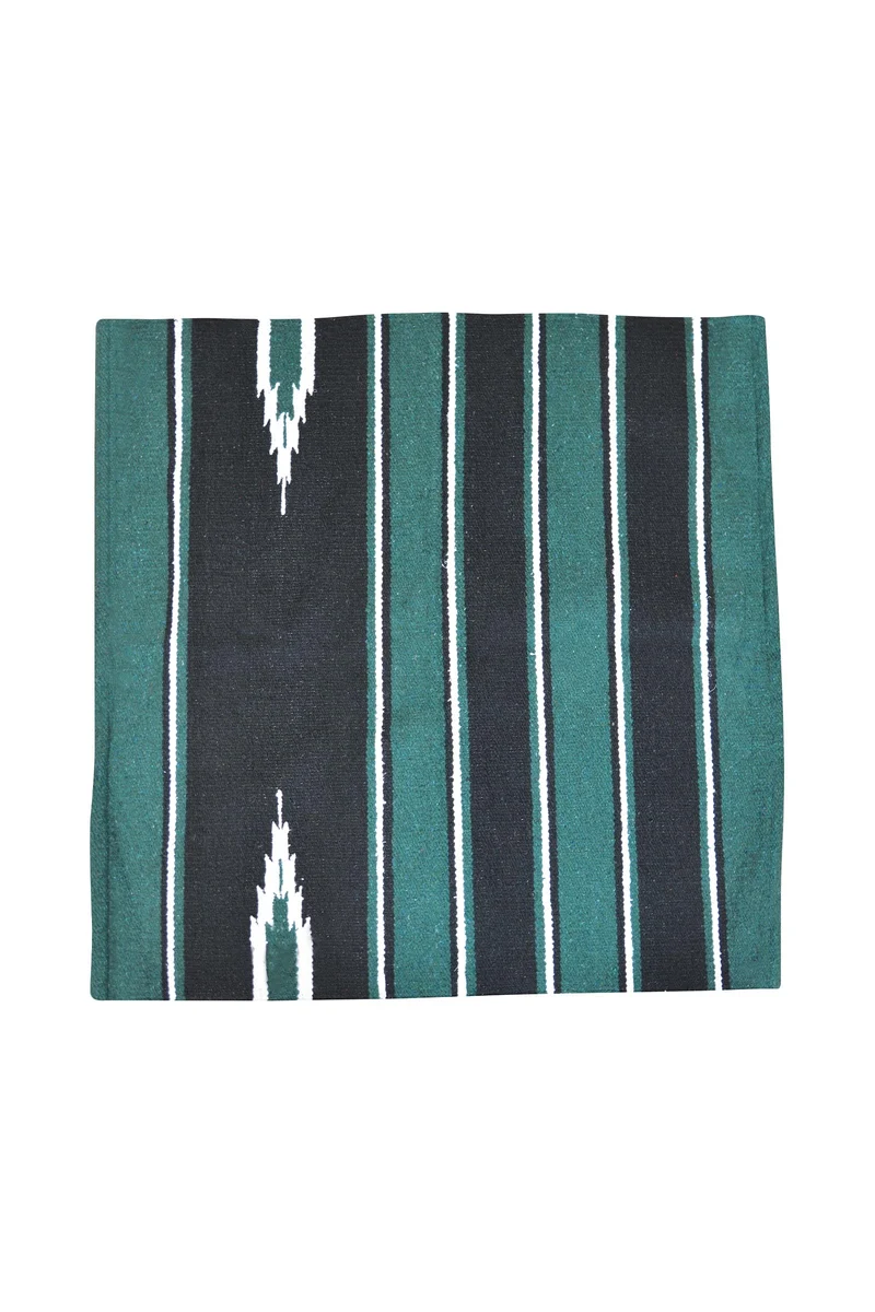 Tapis de selle Navajo coton/acrylique, petit Green/Black S