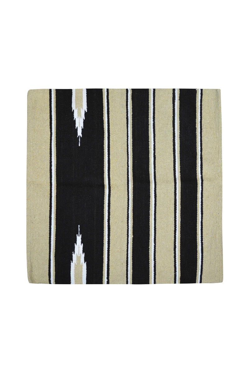 Tapis de selle Navajo coton/acrylique, petit Beige/black/white S