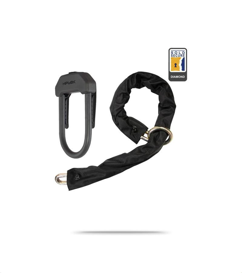 DXXL Sold Secure Diamond Steel Bicycle D-Lock And Chain Combo
