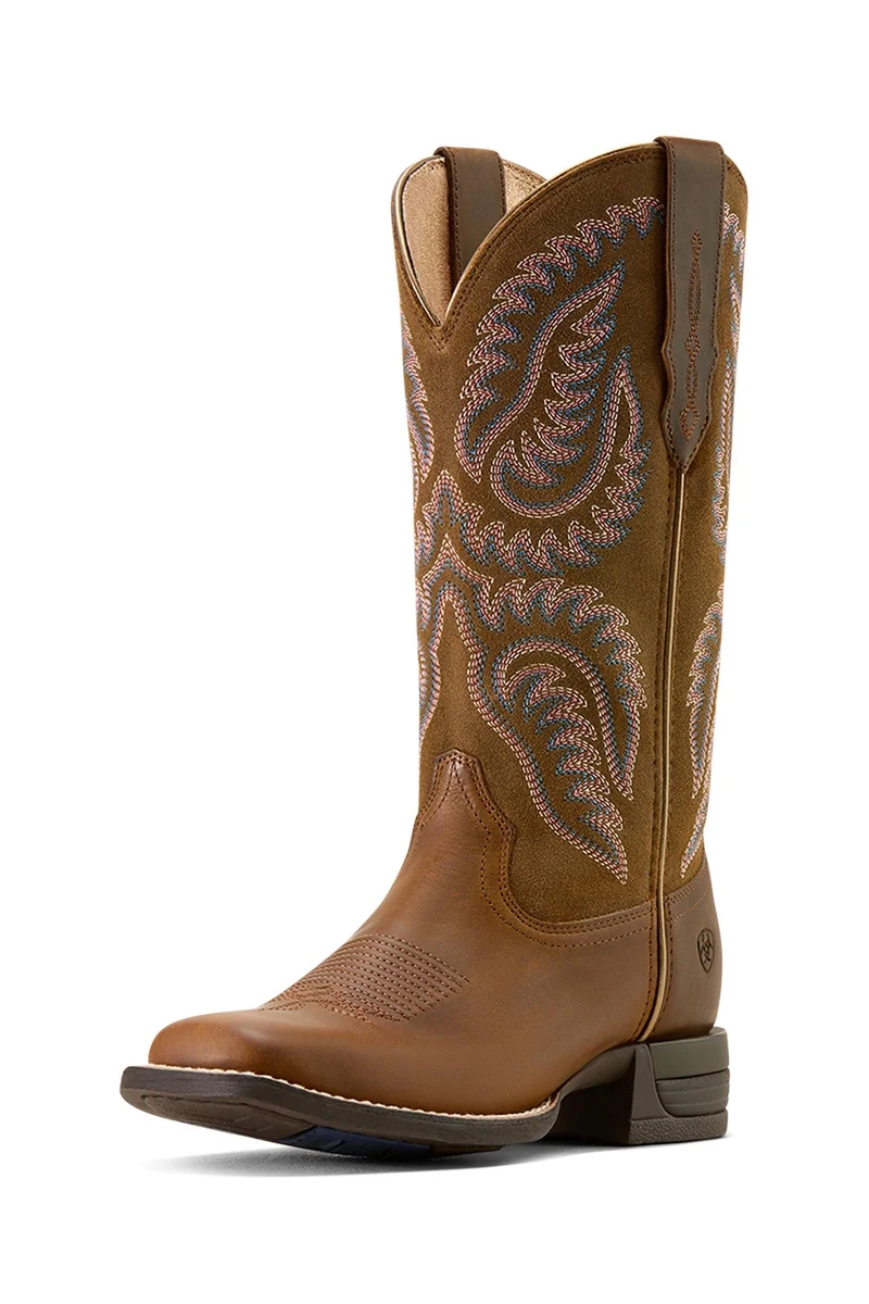 Femme Cattle Caite bottes western à bout carré large Distressed Brown 37