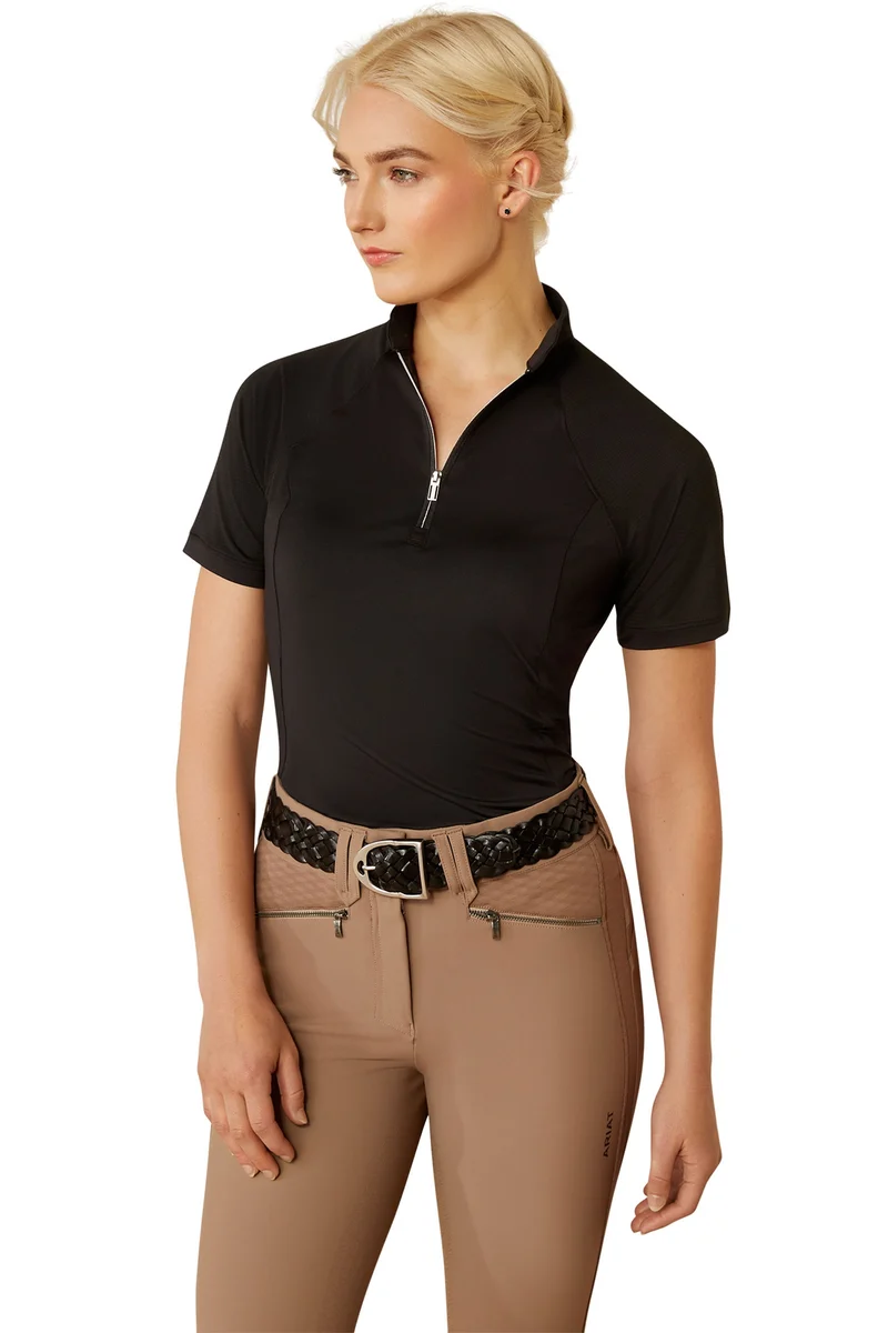 Soquel sous-vêtement technique pour femme avec 1/4 zip Black M