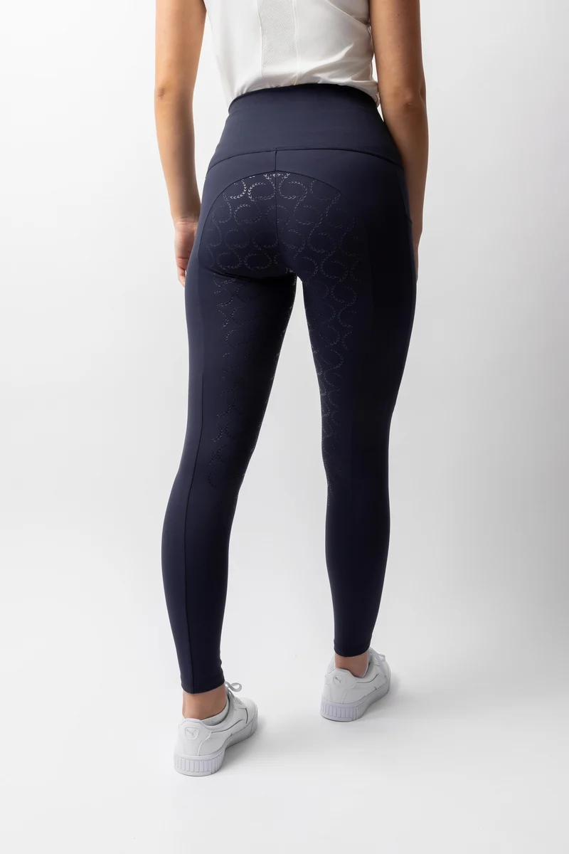 Gillian Leggings d'équitation de compression fond intégral silicone, femme Overture navy 38