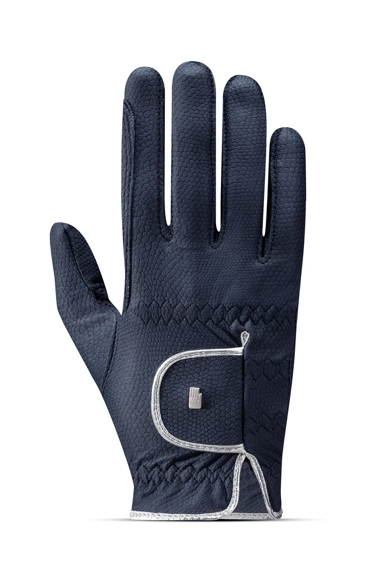 Lona Gants d'équitation Dark Blue/Silver 8