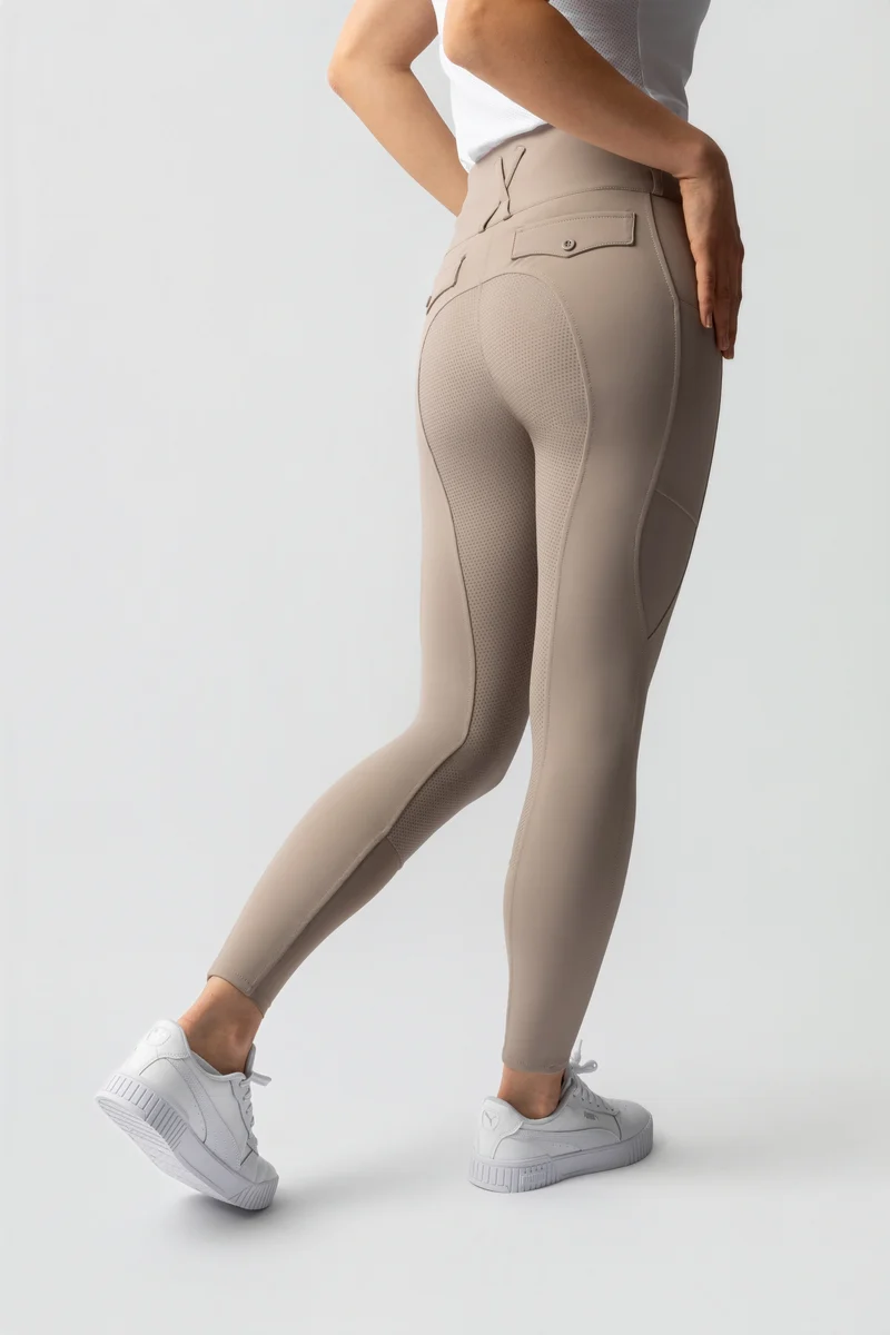 Leonie pantalon d'équitation femme à fond intégral en silicone UPF 40+ Simply taupe 34