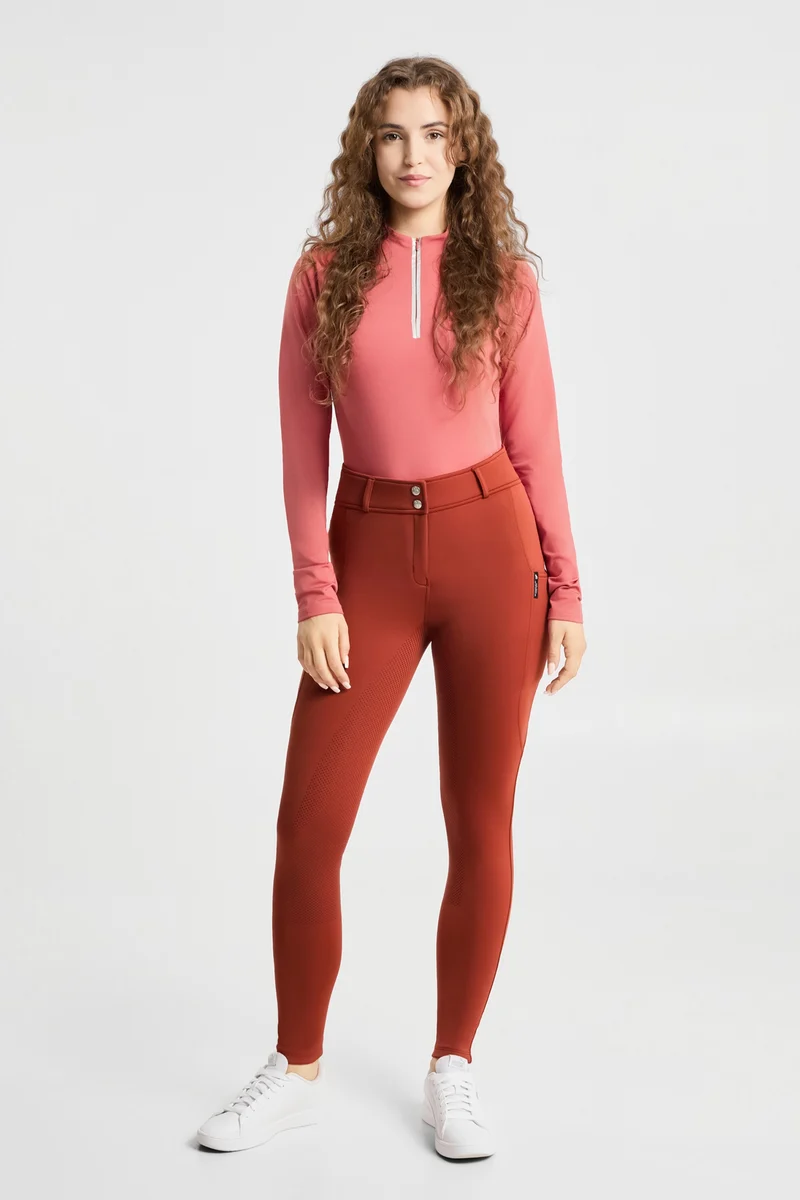 Chara pantalon d’équitation femme full grip Spiced apple 40