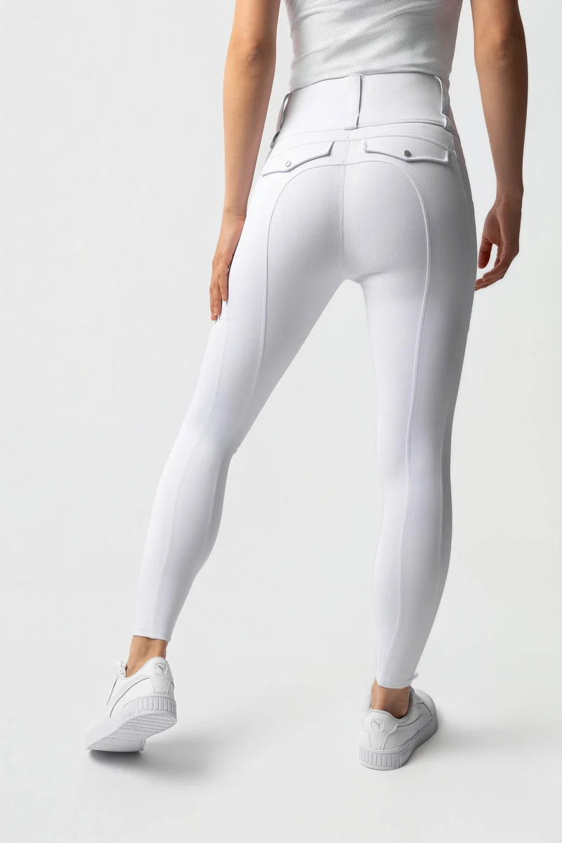 Anya legging d'équitation femme à fond intégral en silicone UPF 50+ White 34