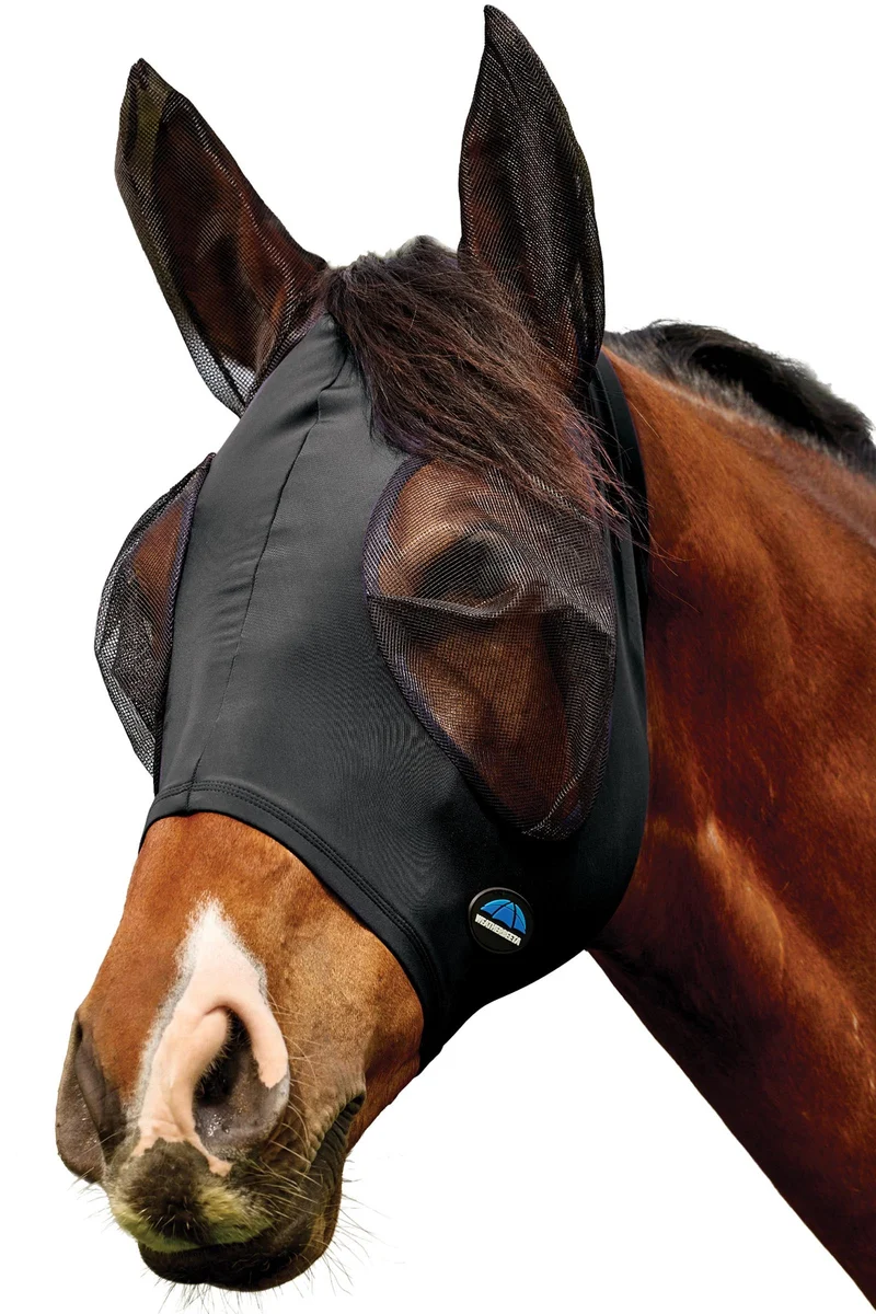 Comfitec Deluxe Stretch Masque anti-mouches avec oreilles Black/Black S