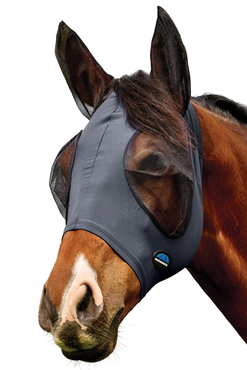 Comfitec Deluxe Stretch Masque anti-mouches avec oreilles Charcoal/Black S