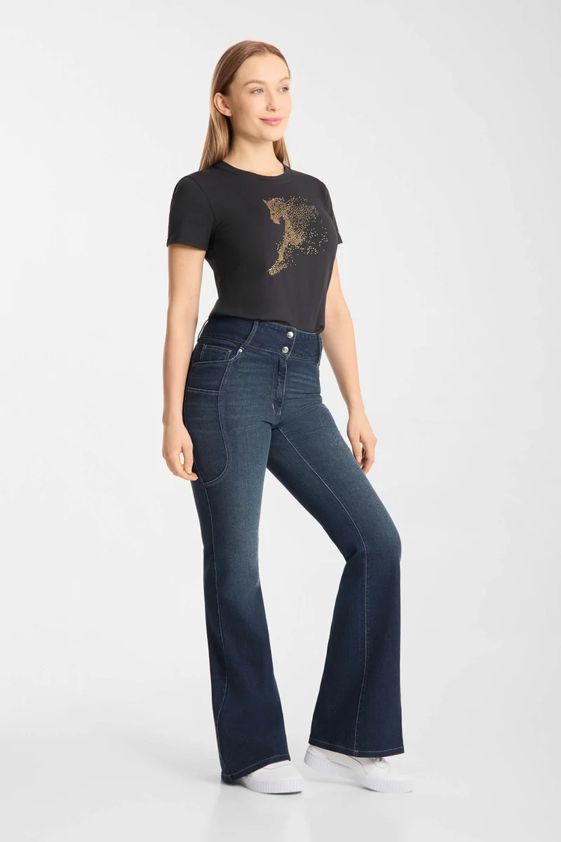 Eleanor jean western évasé pour femme Dark Denim 32 Long