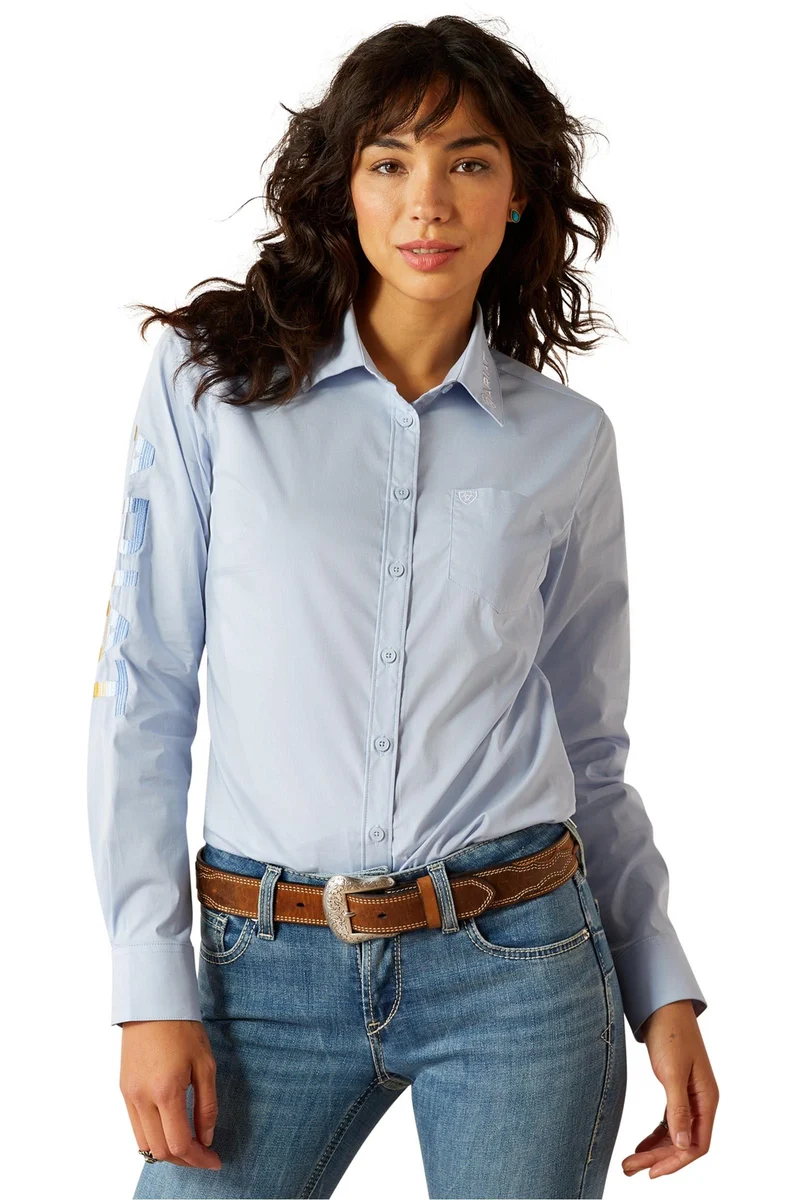 Team Kirby chemise extensible à manches longues pour femme Kentucky Blue S