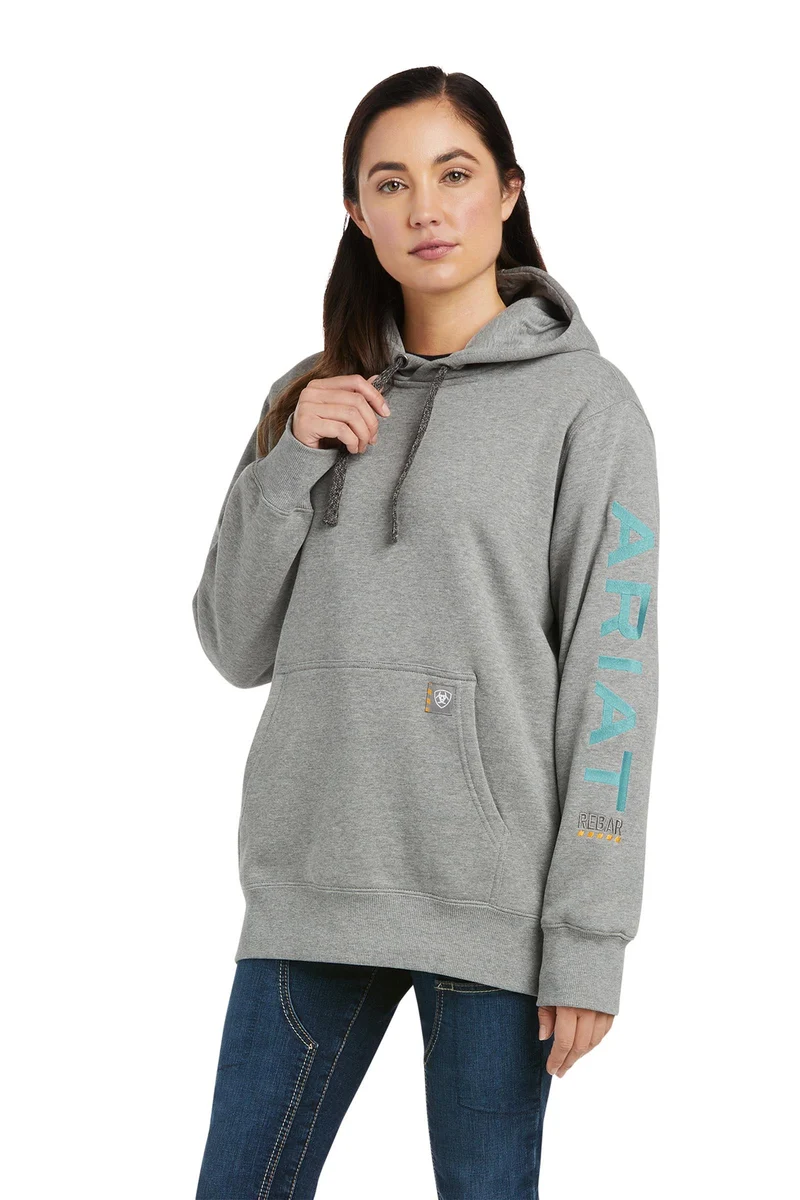 Rebar Sweat à capuche femme avec imprimé Heather Grey S