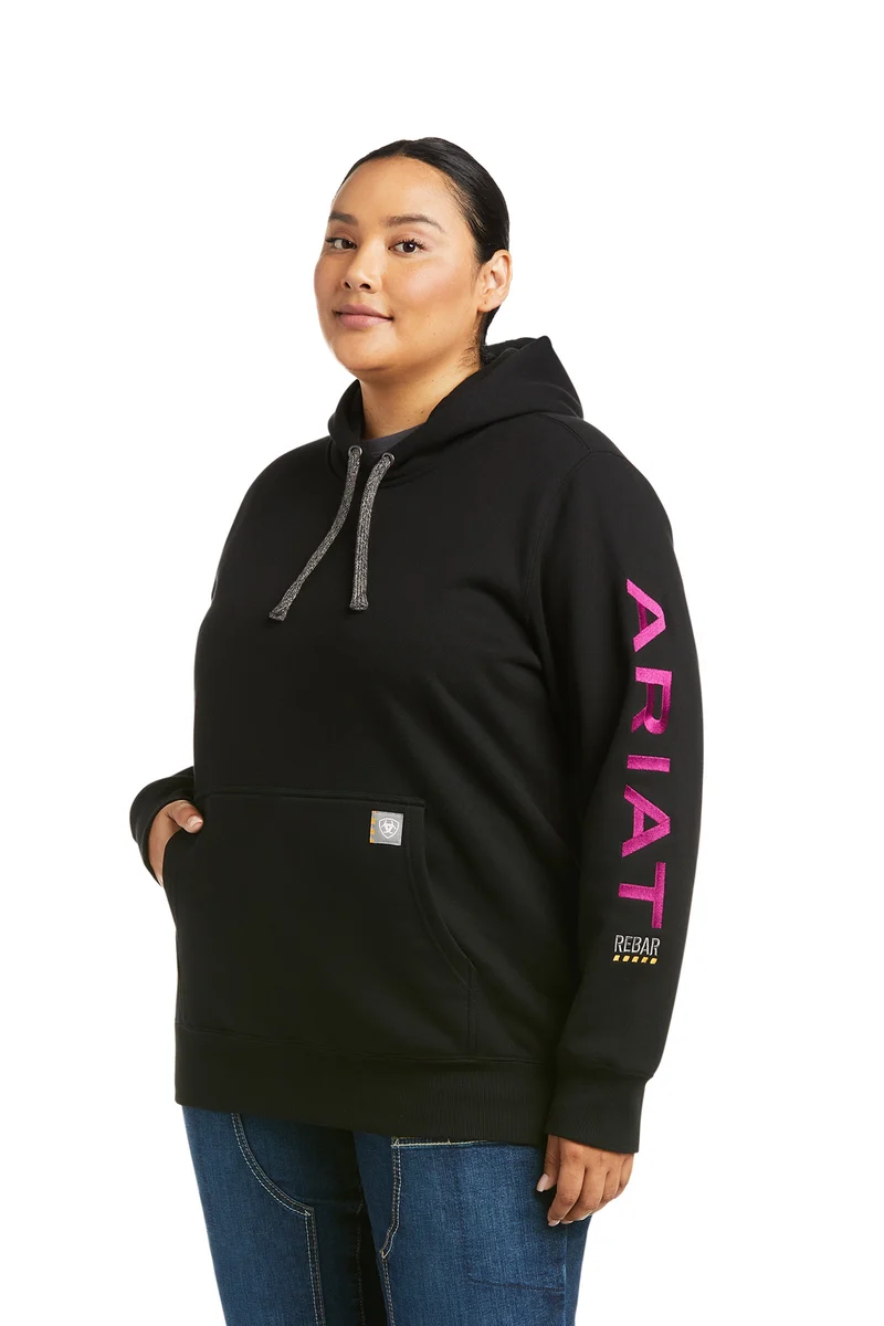 Rebar Sweat à capuche femme avec imprimé Black/Purple M
