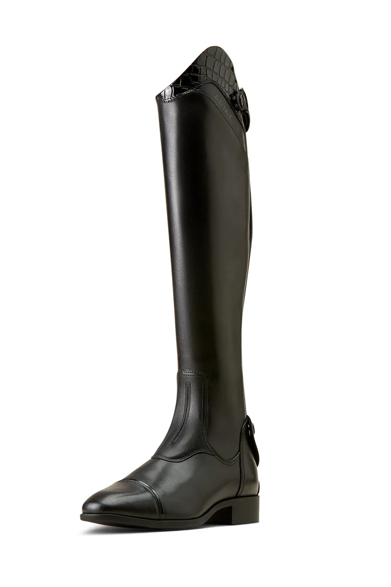 Bottes d'équitation de spectacle hautes pour femmes Palisade Black / Black Croc Print 39 Short Regular