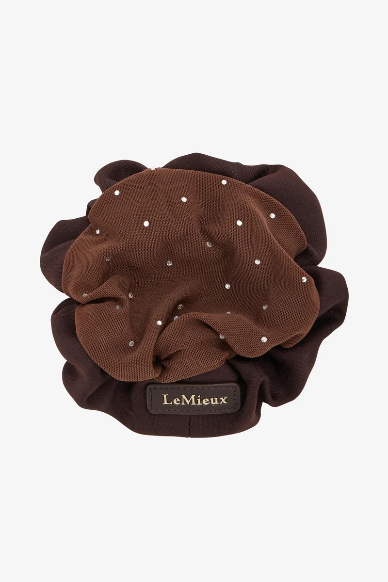 chouchou avec filet à cheveux orné de cristaux Brown/Brown Taille unique