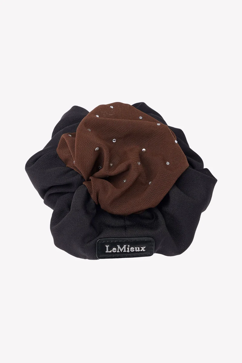 chouchou avec filet à cheveux orné de cristaux Black/Brown Taille unique