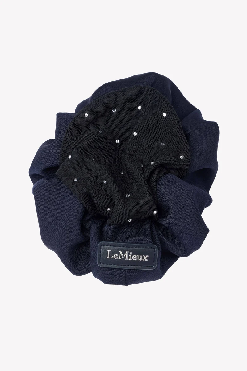 chouchou avec filet à cheveux orné de cristaux Navy/Black Taille unique