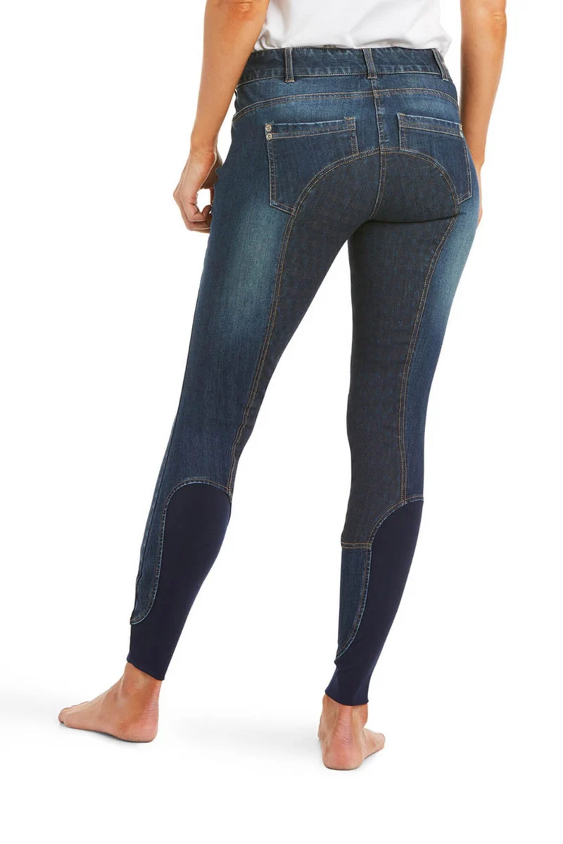 Halo Denim Pantalon d’équitation femme avec fond intégral Marine 46 Regular