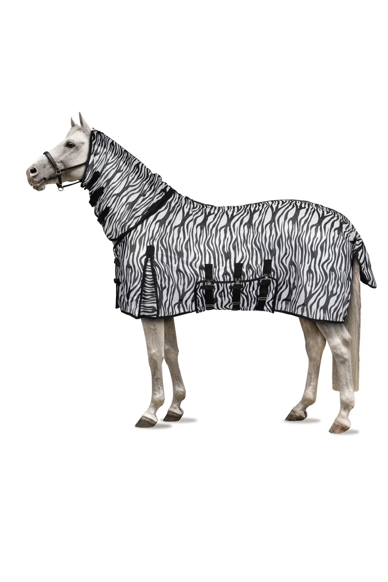 Defender couverture anti-mouches avec rabat ventral zebra 155