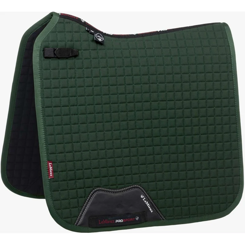 LeMieux Tapis de Selle Prosport Plain Square D-Ring Dressage Vert