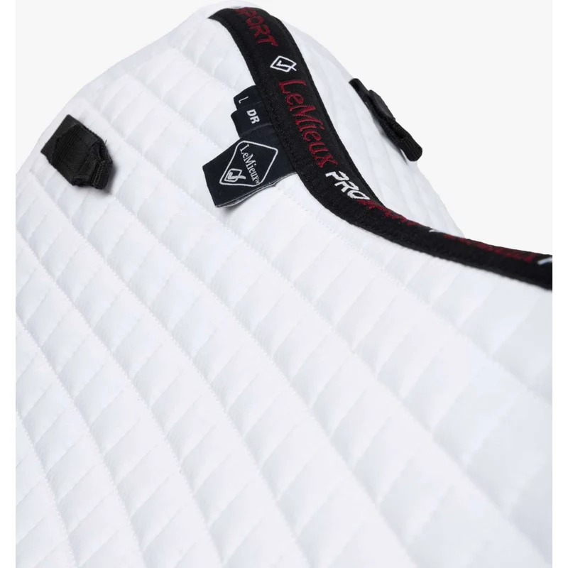 LeMieux Tapis de Selle Prosport Plain Square D-Ring Dressage Blanc