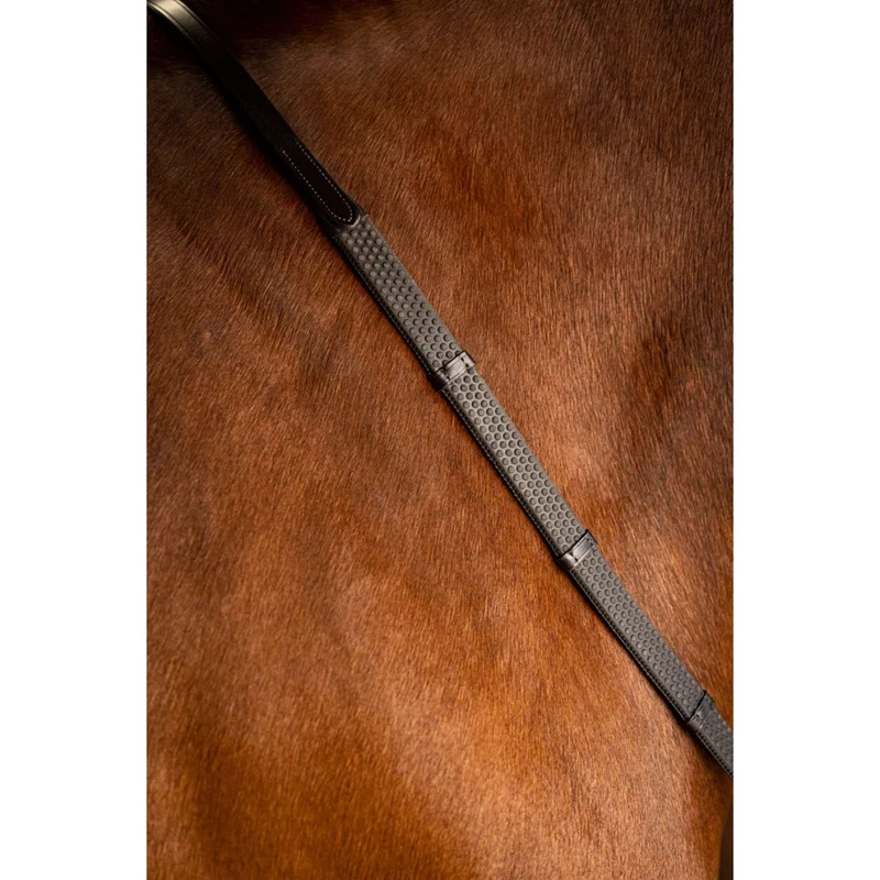 LeMieux Rênes Arika Soft Rubber with Stopper Marron/Argent