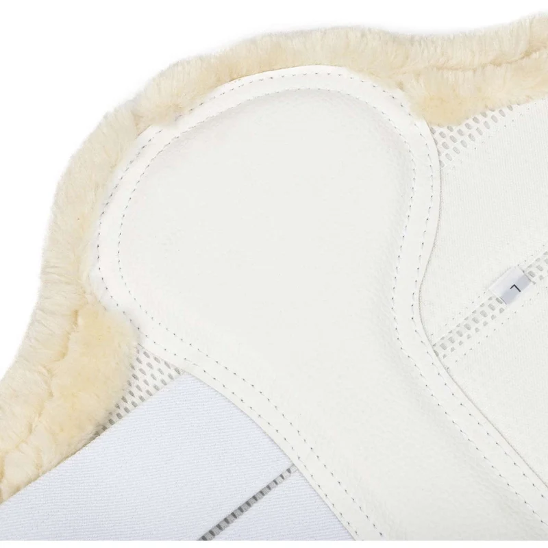LeMieux Brushing Boots Fleece Edge Mesh Blanc/Naturel