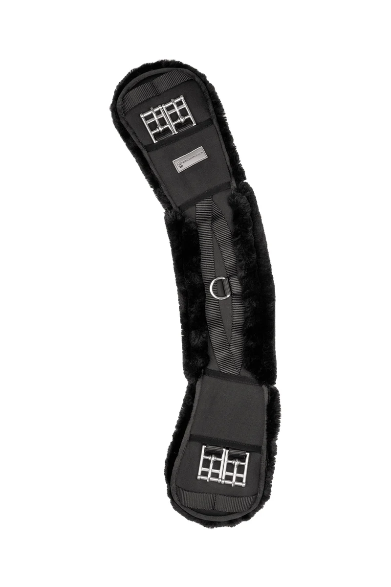 Sangle Courte Douce avec Fausse Fourrure Black 75 cm