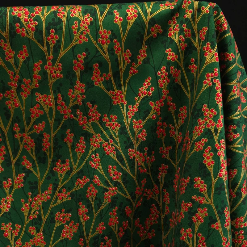 100% Coton | Éclat des Fêtes | Raffinement Festif | Pin | Robert Kaufman