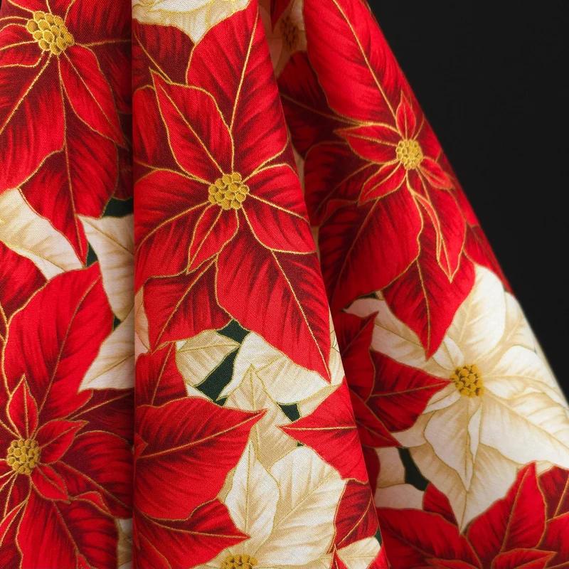 100 % coton | Flourish des fêtes | Parure festive | Cramoisi | Robert Kaufman