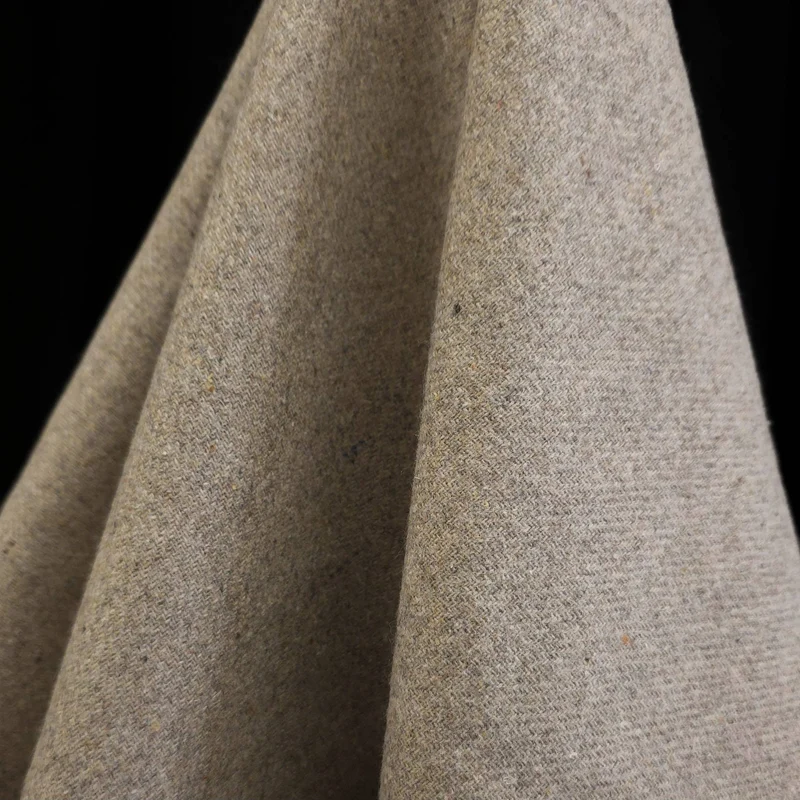 Mélange de Laine | Mini Chevron | Beige & Gris Doux