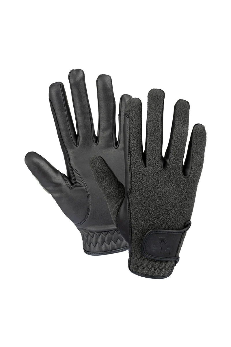 Gants d'Équitation d'Hiver en Polaire Black S