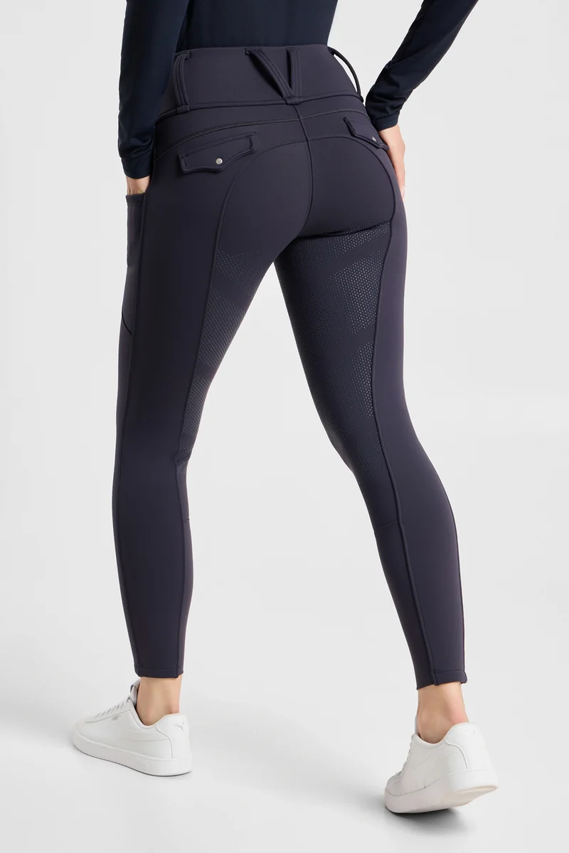Chiara pantalon d’équitation compression thermo femme full grip Salute navy 40