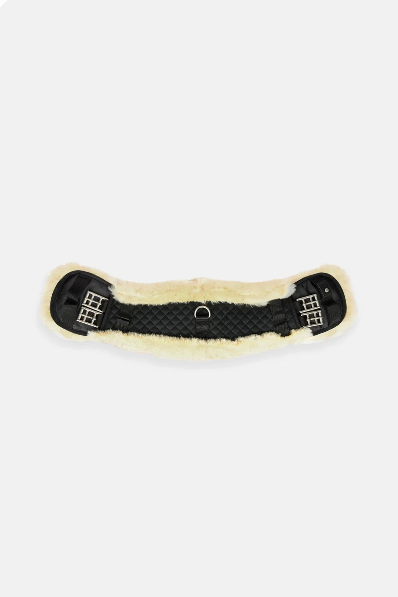sangle demi-lune en peau de mouton Black/Natural 60 cm