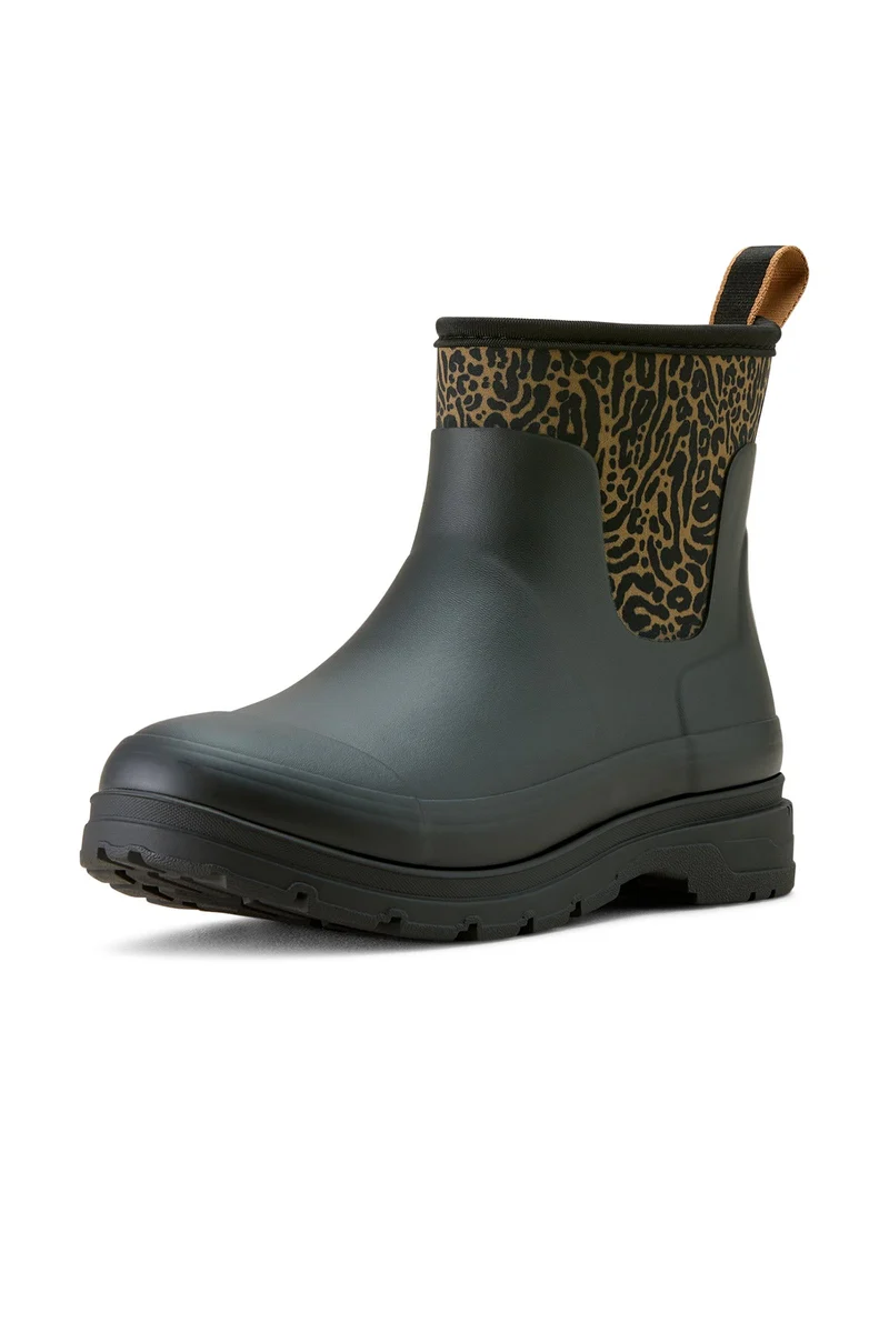 Kelmarsh Shortie bottes en caoutchouc femme courtes Black/Ocelot Print 40