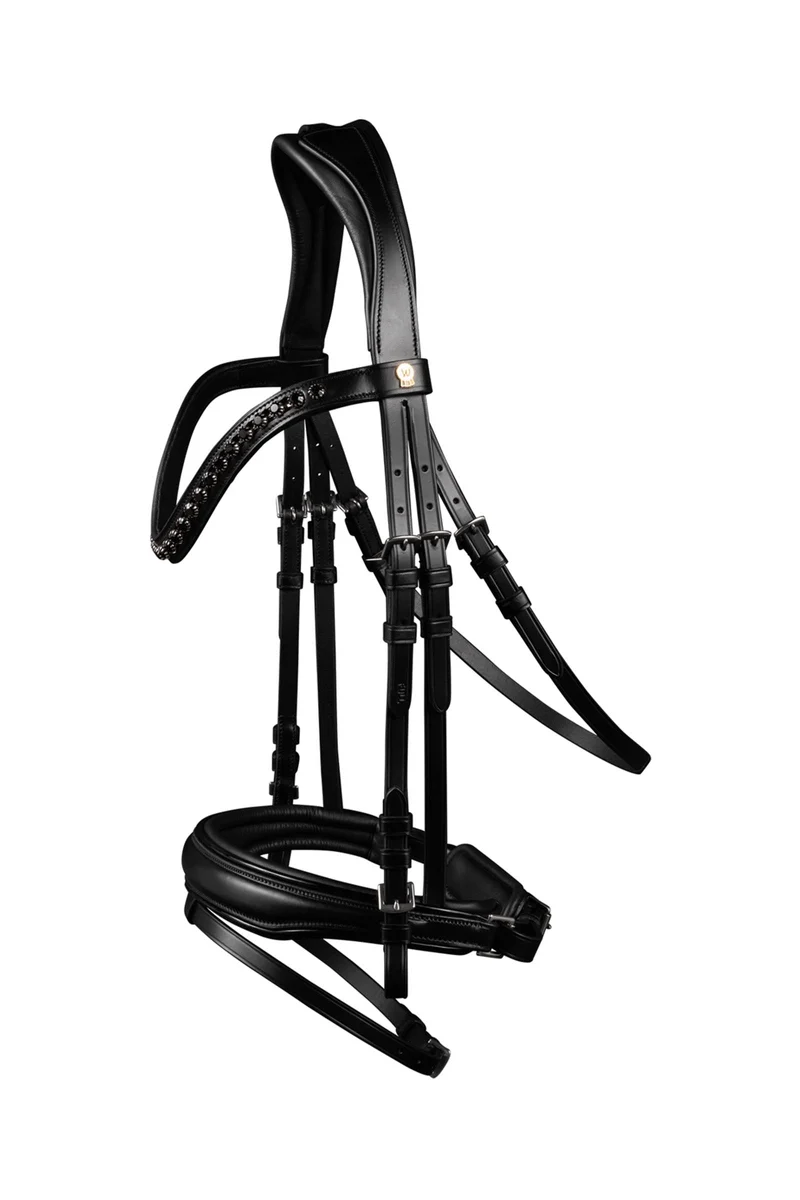 S-Line Blackshine bridon en cuir verni Black X-Full
