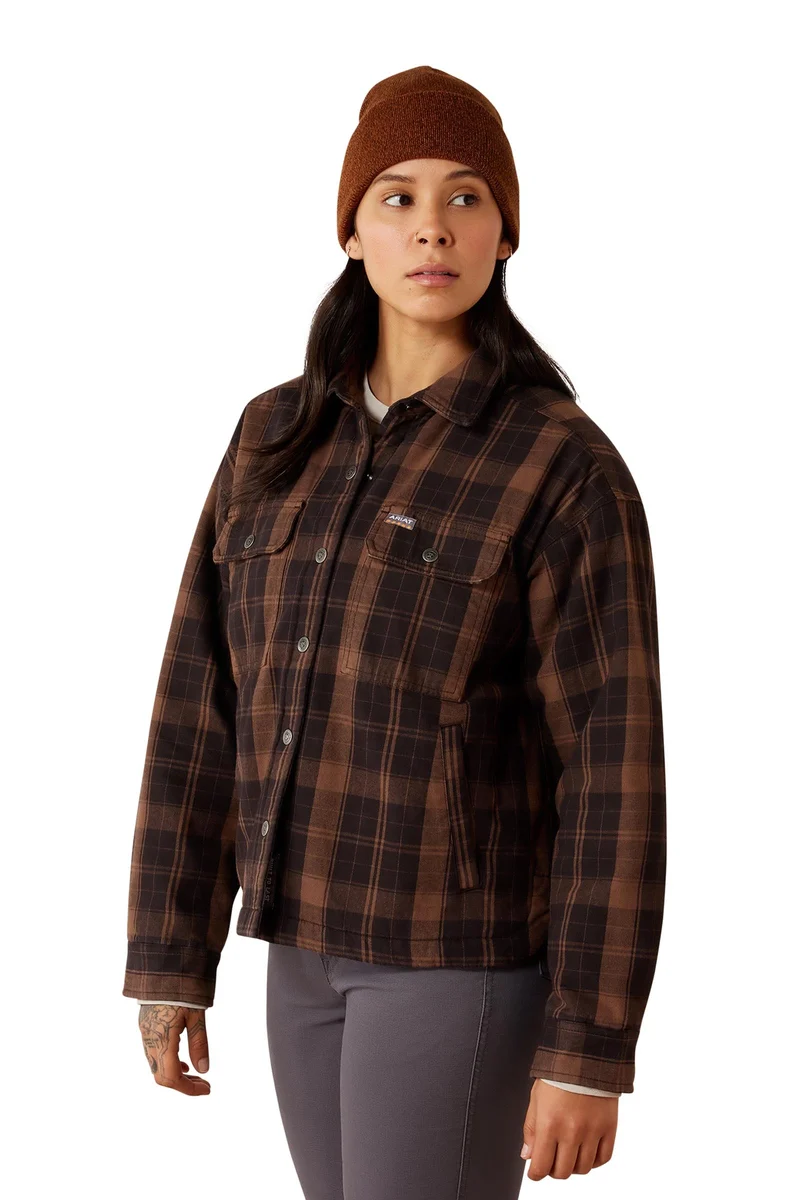 Femme Surchemise en flanelle isolée Rebar Rain Drum S