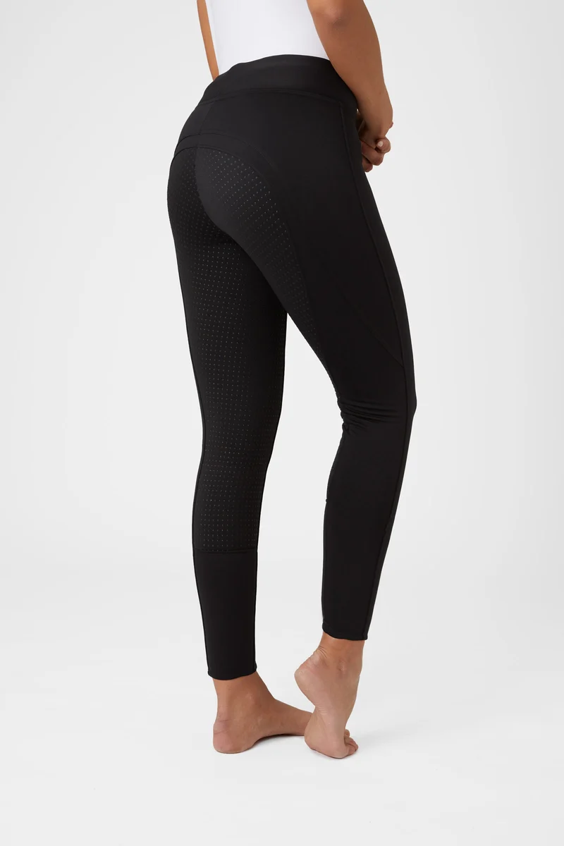 Collant d'équitation d'hiver fond peau silicone Active, femme Noir 34