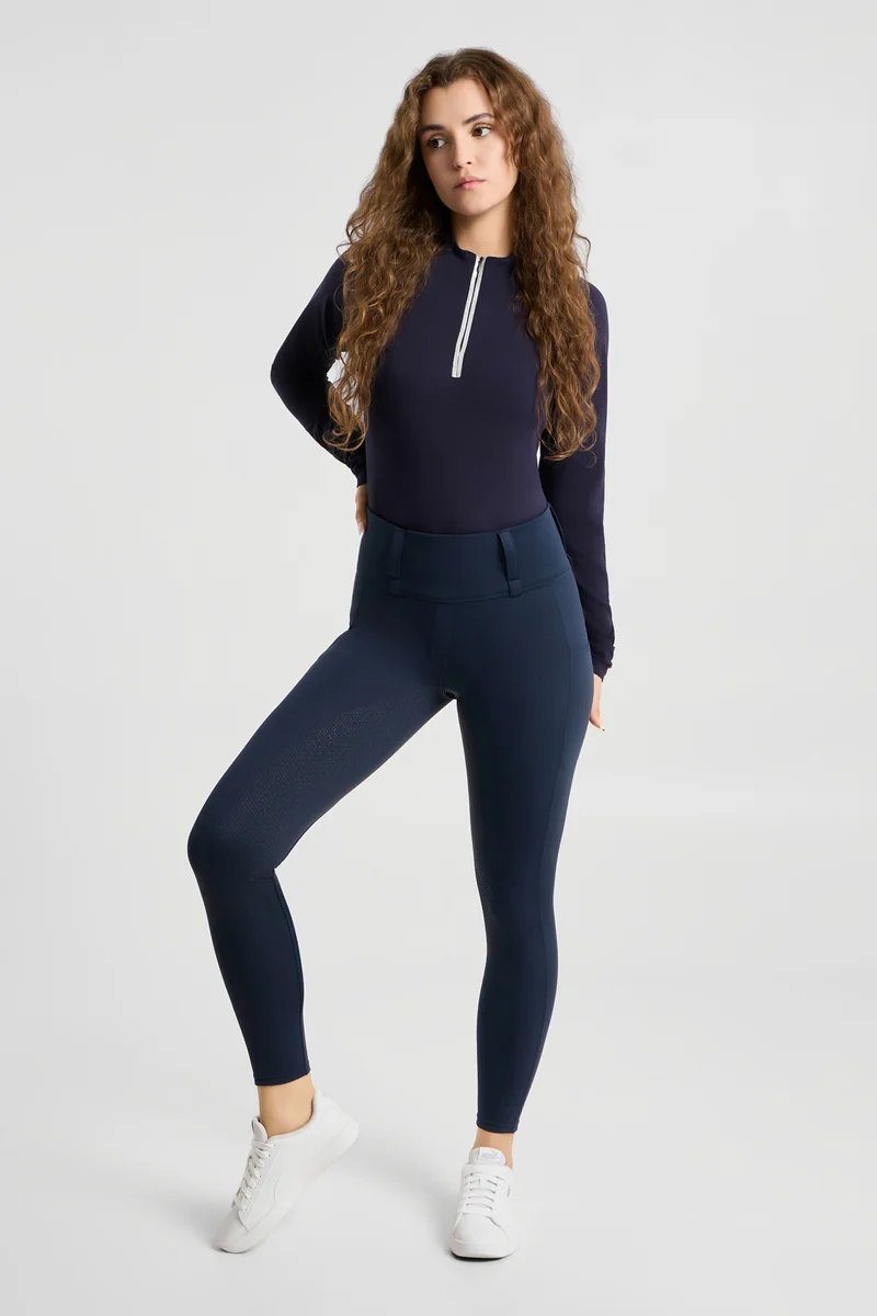 Anya pantalon d’équitation thermo hybride femme full grip Dark navy 38