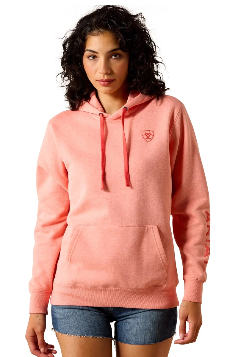 Logo 2.0 sweat à capuche pour femme Peach Amber Heather L