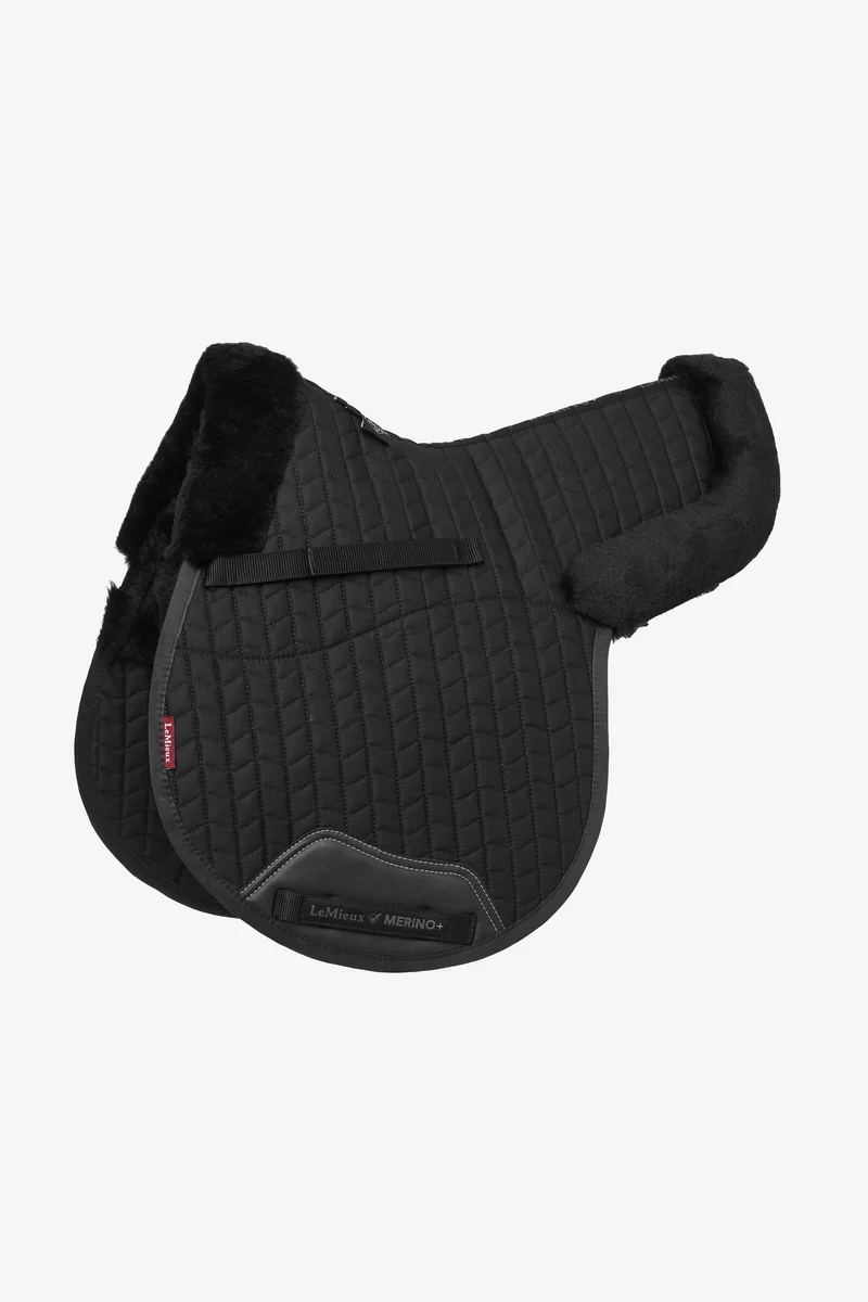 Merino+ Tapis de Selle Mixte Demi-Doublé Black L