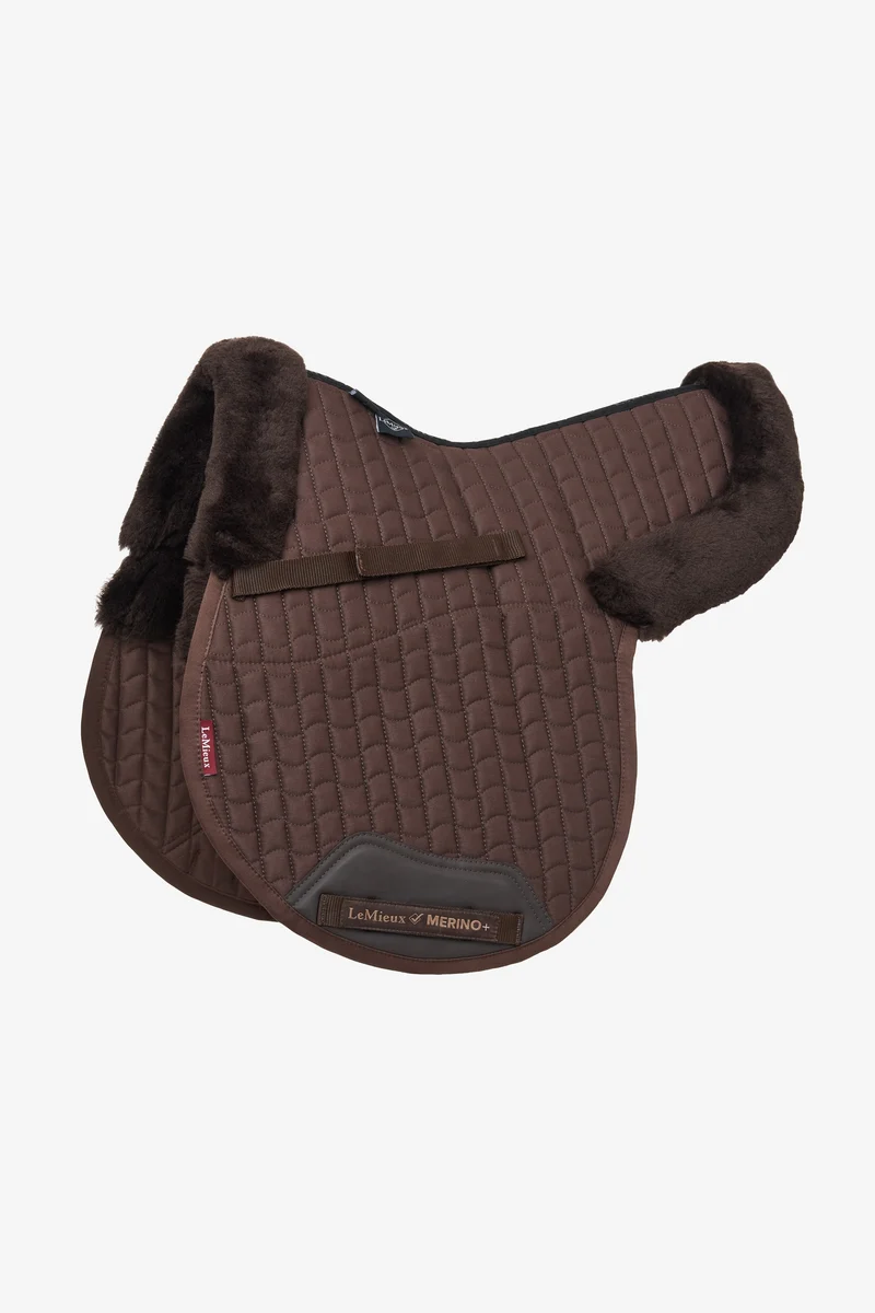 Merino+ Tapis de Selle Mixte Demi-Doublé Brown L