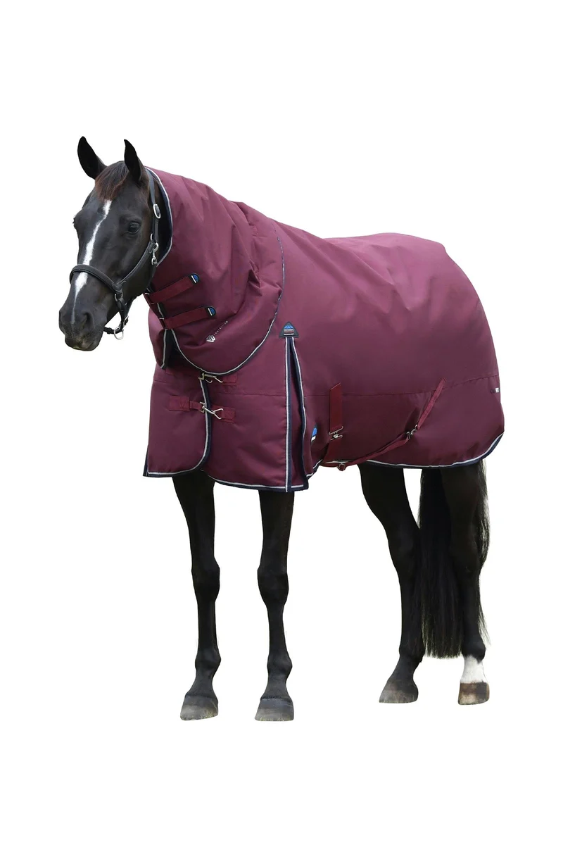 Couverture de pré Comfitec Essential avec couvre-encolure amovible 220 g Burgundy/Navy 145
