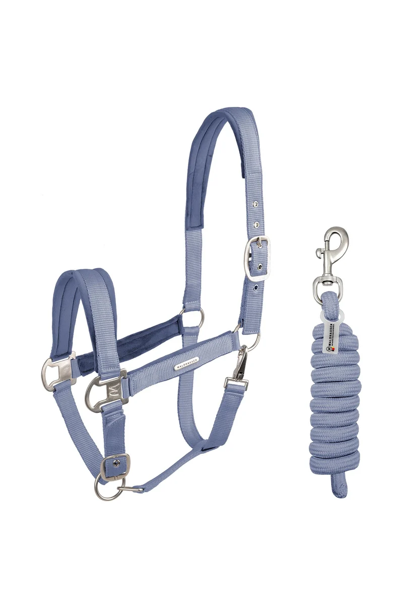 Ensemble Licol et Longe en Velours Ocean Blue X-Full
