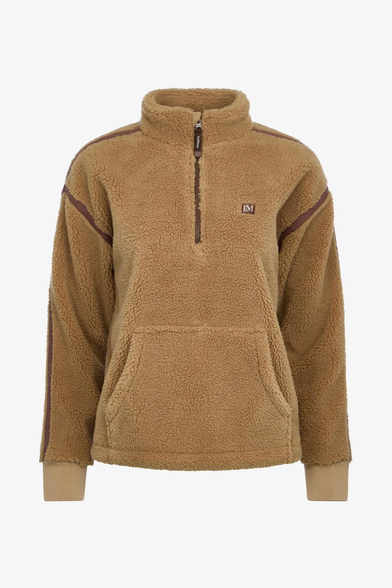 Avery Pull teddy polaire femme à quart de zip Caramel 40